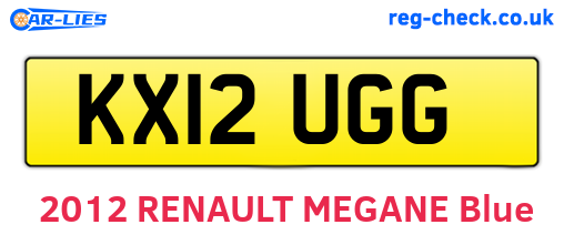 KX12UGG are the vehicle registration plates.