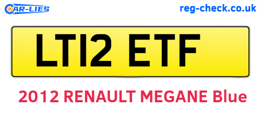 LT12ETF are the vehicle registration plates.
