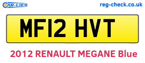 MF12HVT are the vehicle registration plates.