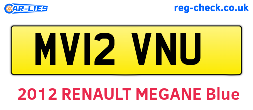 MV12VNU are the vehicle registration plates.