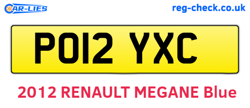 PO12YXC are the vehicle registration plates.