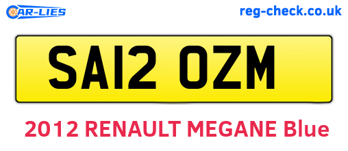 SA12OZM are the vehicle registration plates.