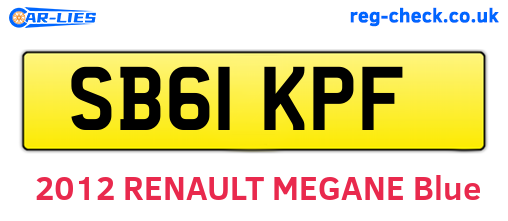 SB61KPF are the vehicle registration plates.