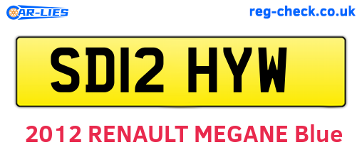 SD12HYW are the vehicle registration plates.