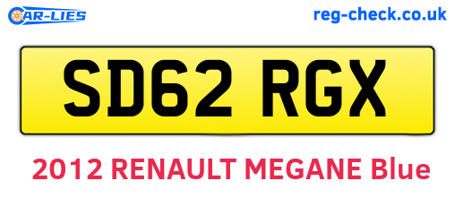 SD62RGX are the vehicle registration plates.