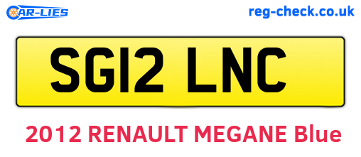SG12LNC are the vehicle registration plates.