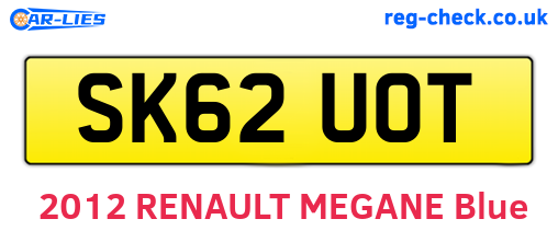 SK62UOT are the vehicle registration plates.