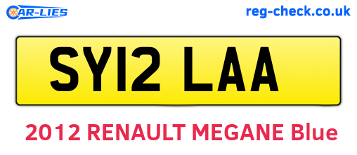 SY12LAA are the vehicle registration plates.