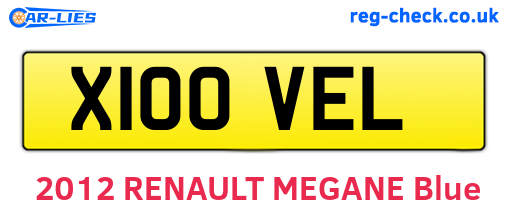 X100VEL are the vehicle registration plates.