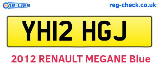 YH12HGJ are the vehicle registration plates.
