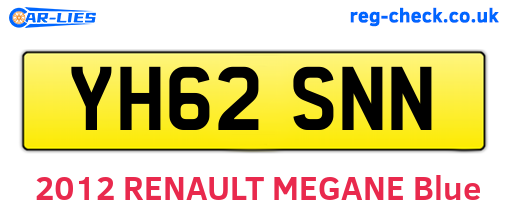 YH62SNN are the vehicle registration plates.