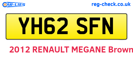 YH62SFN are the vehicle registration plates.
