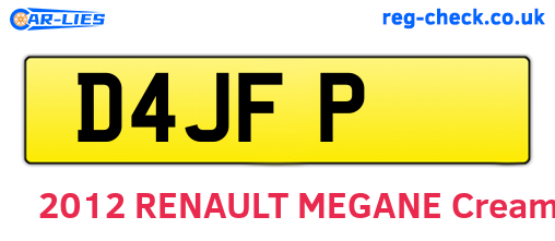D4JFP are the vehicle registration plates.