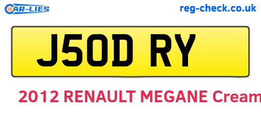 J50DRY are the vehicle registration plates.