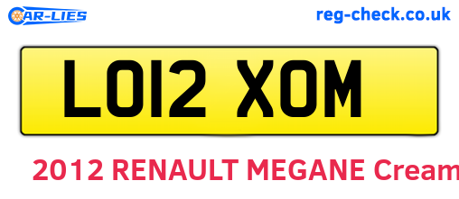 LO12XOM are the vehicle registration plates.