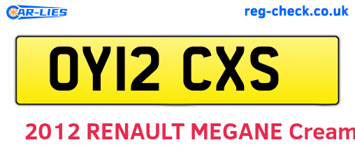 OY12CXS are the vehicle registration plates.