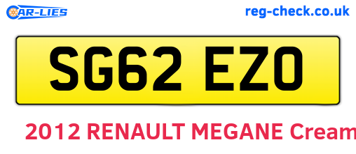 SG62EZO are the vehicle registration plates.