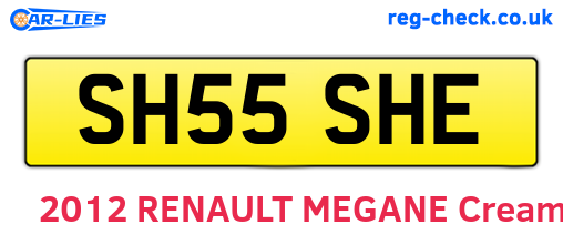 SH55SHE are the vehicle registration plates.