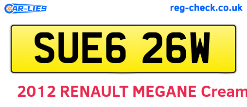 SUE626W are the vehicle registration plates.