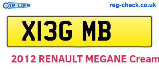 X13GMB are the vehicle registration plates.