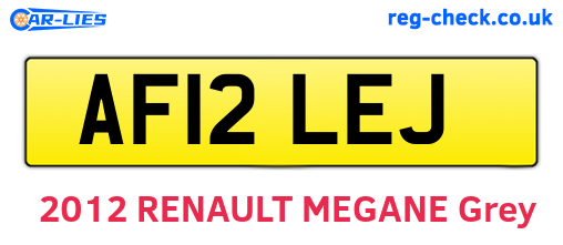 AF12LEJ are the vehicle registration plates.
