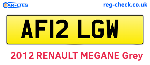 AF12LGW are the vehicle registration plates.