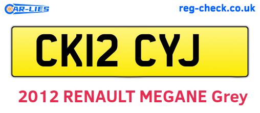 CK12CYJ are the vehicle registration plates.