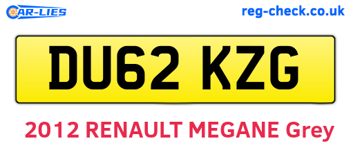 DU62KZG are the vehicle registration plates.