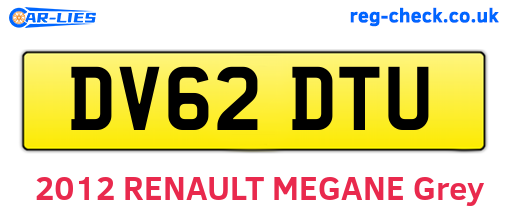DV62DTU are the vehicle registration plates.