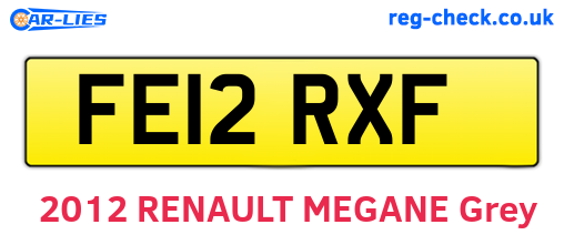FE12RXF are the vehicle registration plates.