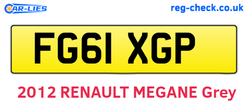 FG61XGP are the vehicle registration plates.