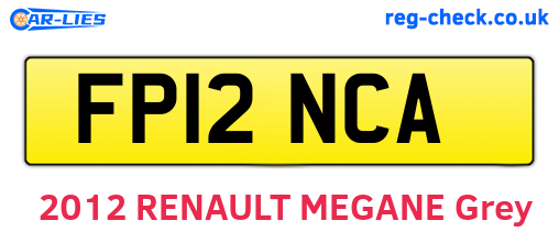 FP12NCA are the vehicle registration plates.