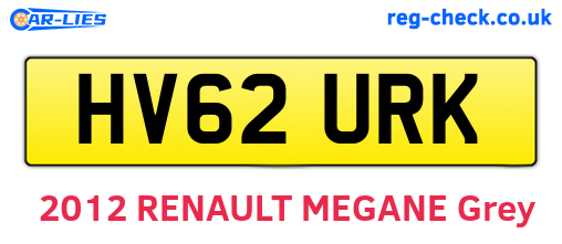 HV62URK are the vehicle registration plates.