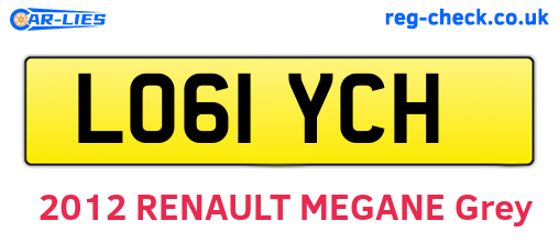 LO61YCH are the vehicle registration plates.