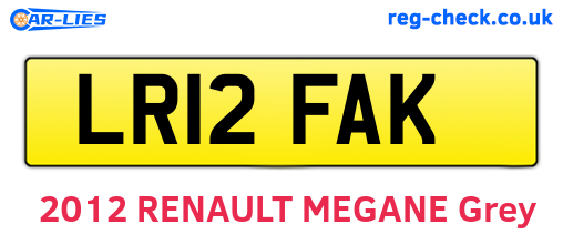 LR12FAK are the vehicle registration plates.