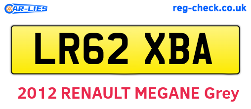 LR62XBA are the vehicle registration plates.