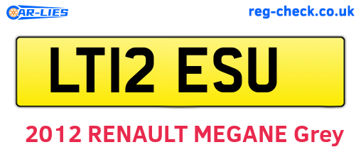 LT12ESU are the vehicle registration plates.