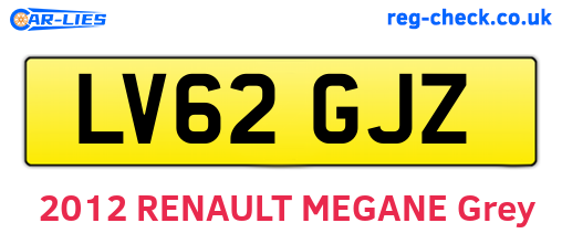 LV62GJZ are the vehicle registration plates.