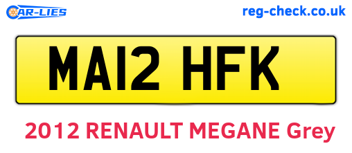 MA12HFK are the vehicle registration plates.