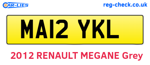 MA12YKL are the vehicle registration plates.