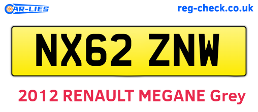 NX62ZNW are the vehicle registration plates.
