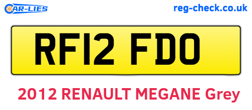 RF12FDO are the vehicle registration plates.