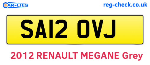 SA12OVJ are the vehicle registration plates.