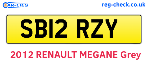 SB12RZY are the vehicle registration plates.