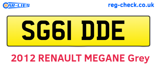 SG61DDE are the vehicle registration plates.
