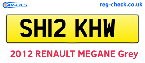 SH12KHW are the vehicle registration plates.