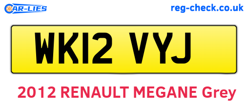 WK12VYJ are the vehicle registration plates.