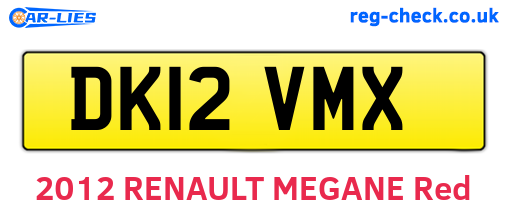 DK12VMX are the vehicle registration plates.