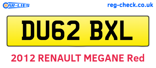 DU62BXL are the vehicle registration plates.