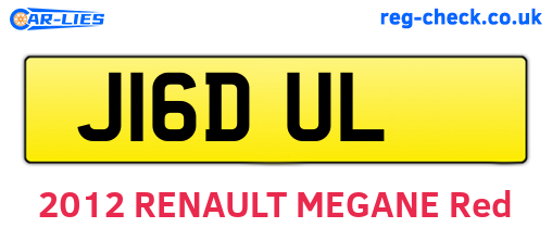 J16DUL are the vehicle registration plates.